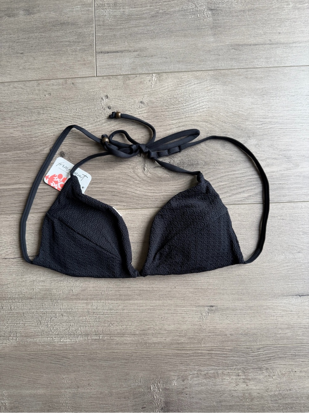 NWT BOTEH Ra Rafa Fixed Triangle Bikini Top - size small - black